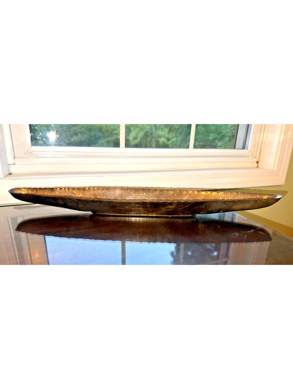 Vtg Silverplate canoe Shaped 21” Metal Serving Dish scalloped: MCM, victorian
